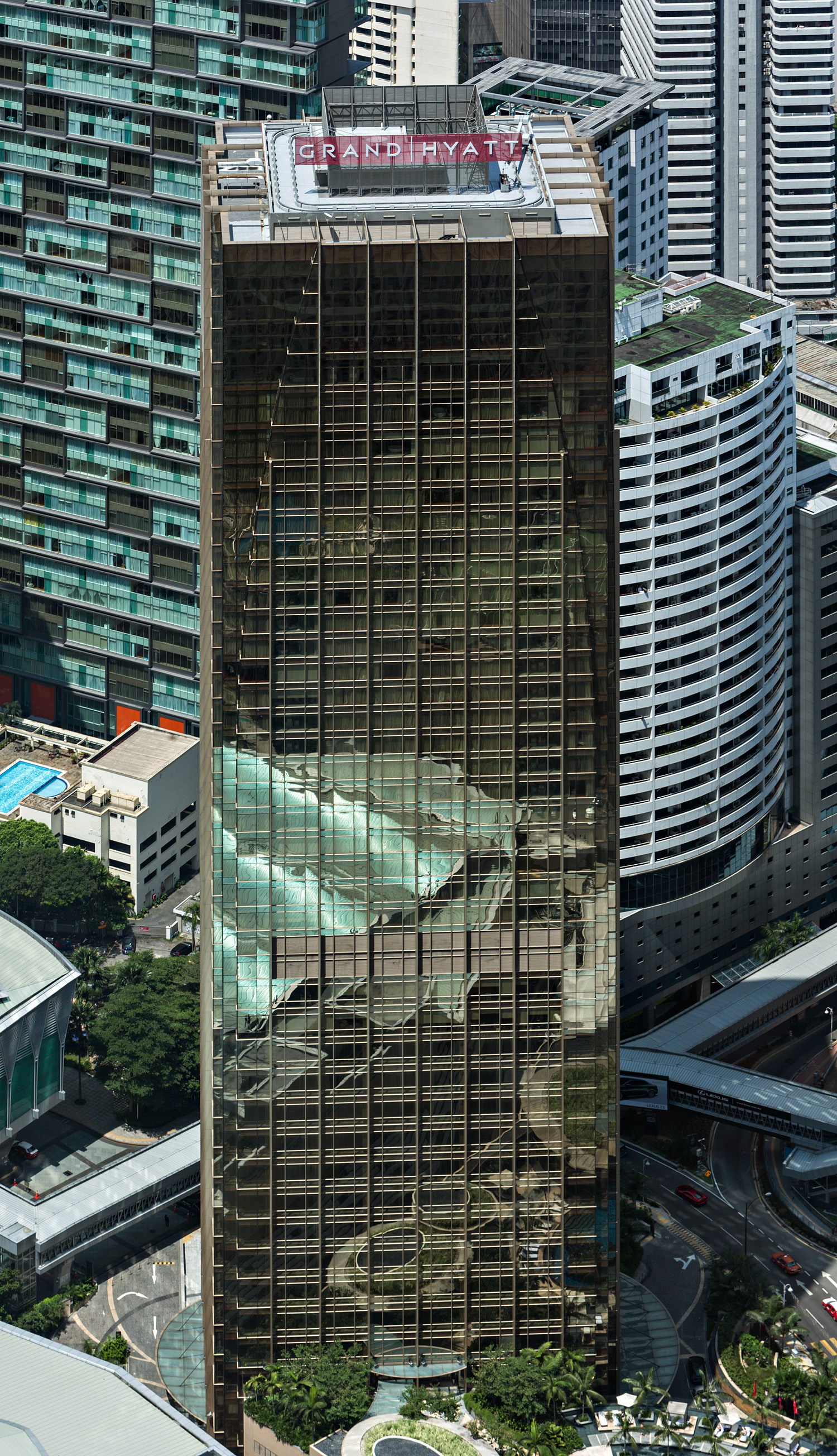 Grand Hyatt Hotel, Kuala Lumpur - View from Petronas Tower 2. © Mathias Beinling